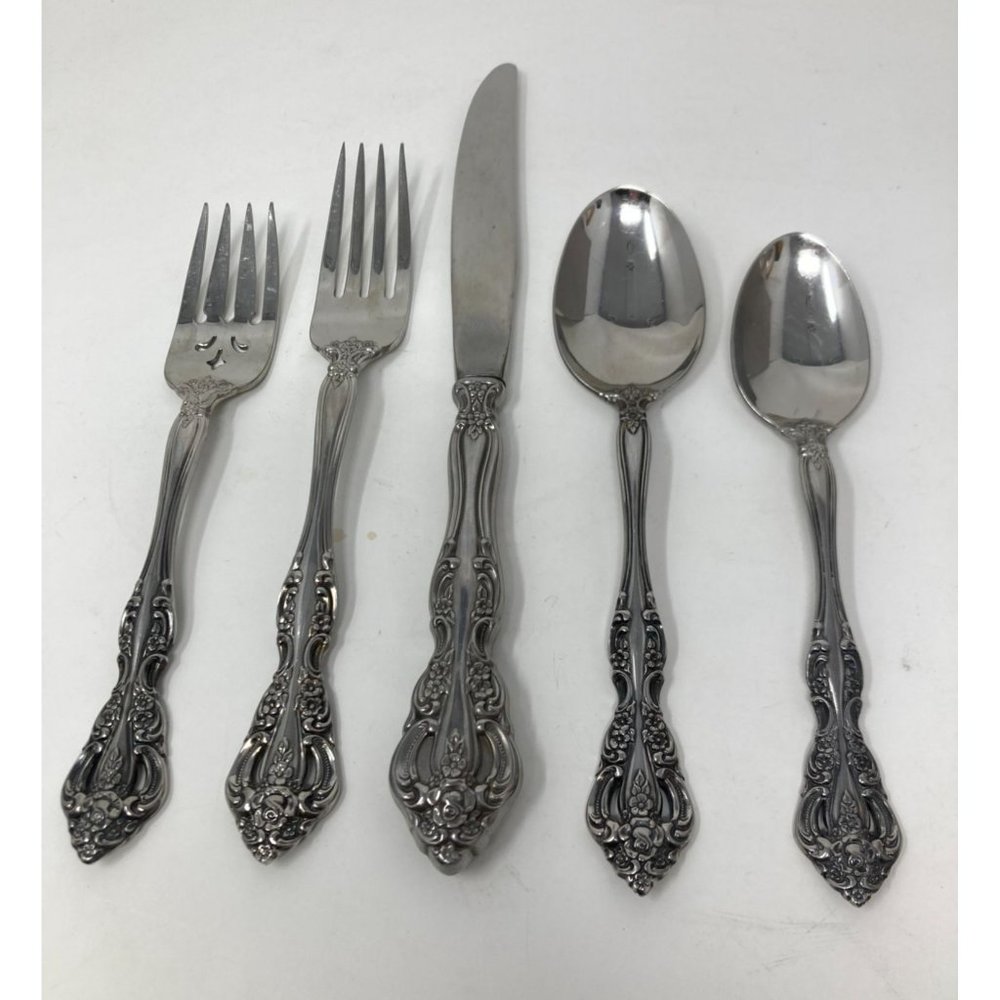 Oneida Michelangelo Stainless Steel Flatware CUBE 5-Piece Place Setting